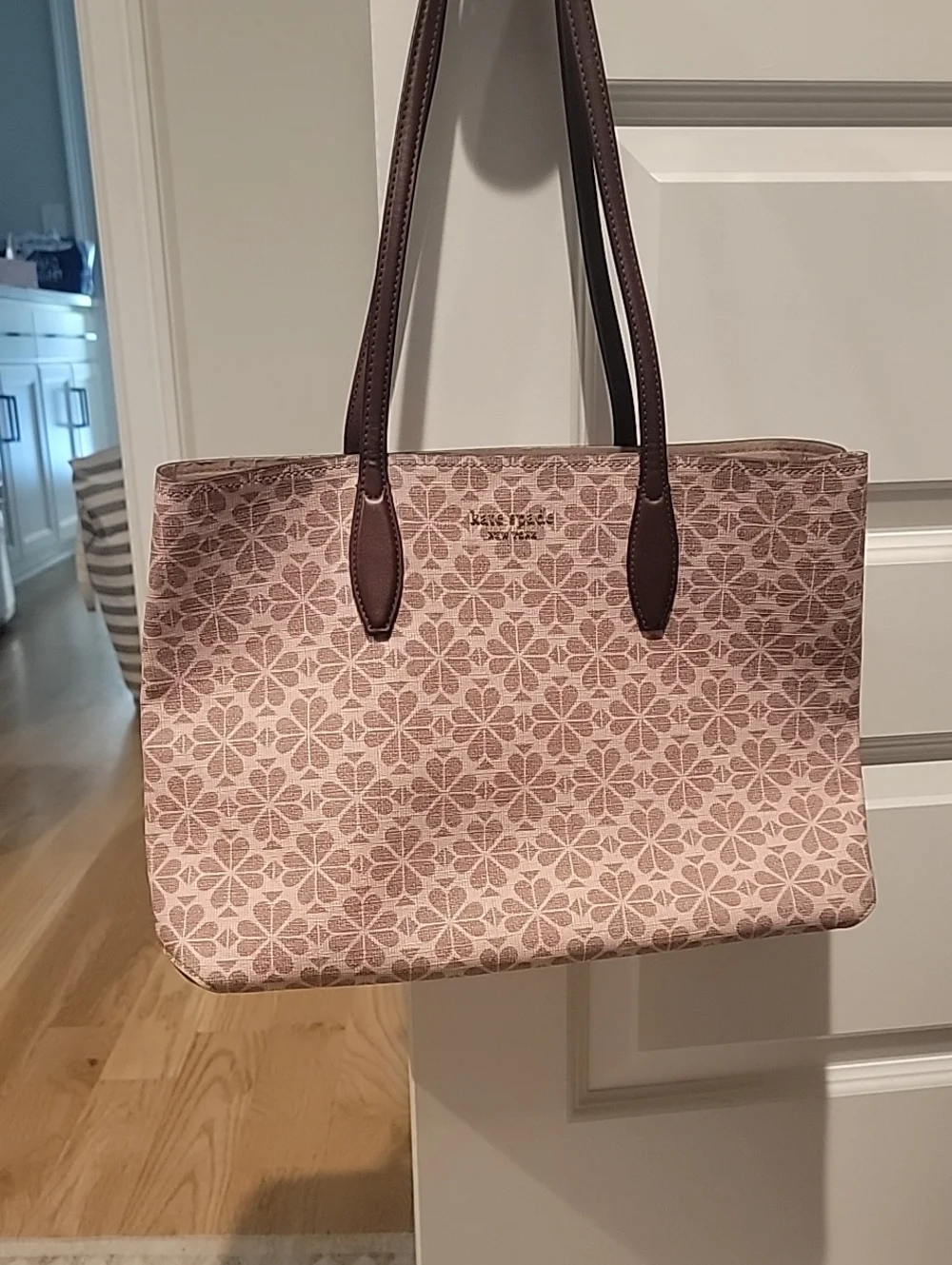 kate spade Pink Floral Jacquard Tote with Kate Spade Pink Puppy Pouch